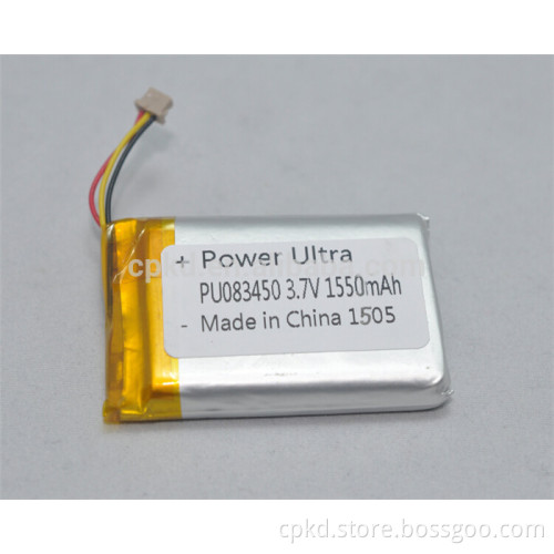 083450 lipo battery prismatic 3.7V 1550mah battery